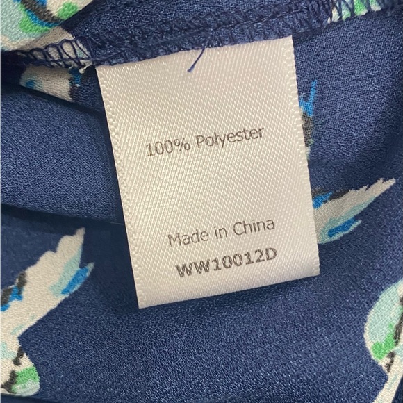 Womans 41 Hawthorn Melissa blue chiffon bird print blouse - Picture 4 of 6